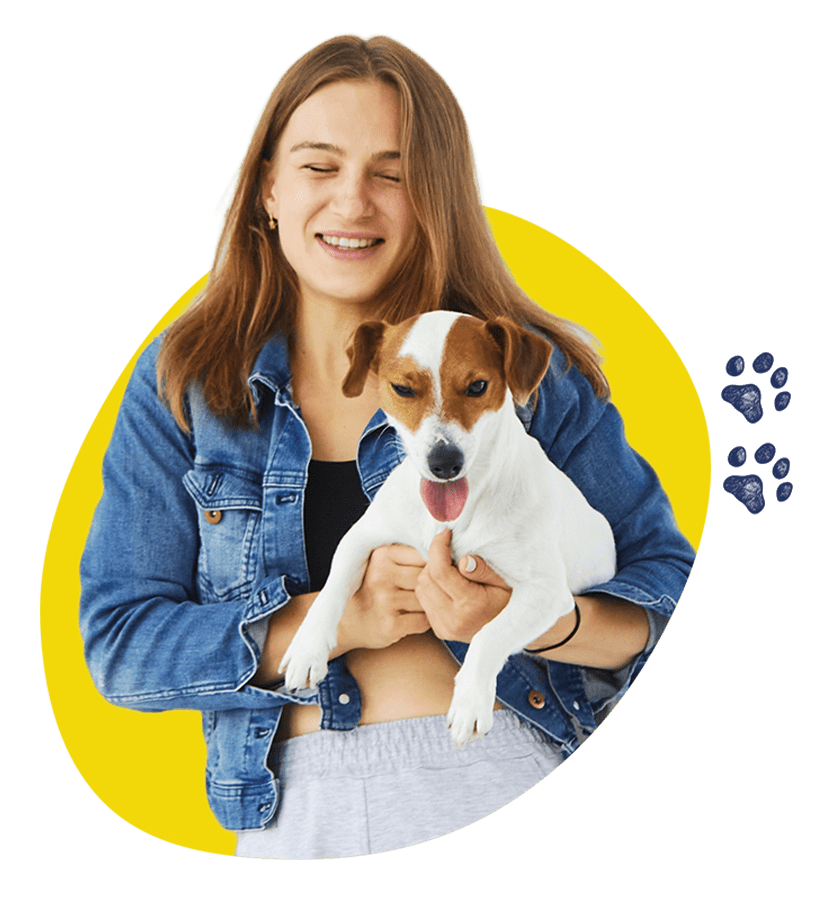woman and her dog