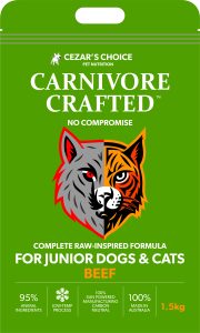 Carnivore Created Cat and Dog Food Combined Junior Beef 1.5kg